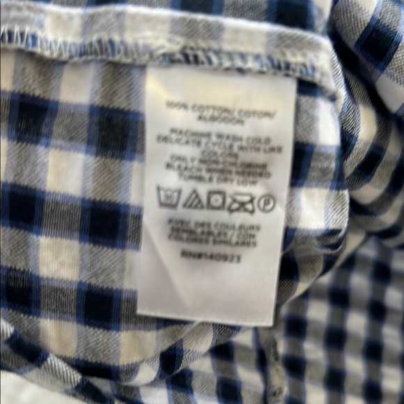 LOFT Blue and White Blouse with Smocked Details - Picture 7 of 8